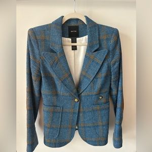Blue and Orange Wool Plaid Blazer by Smythe.